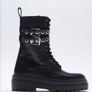 New! Zara Leather Ankle Boot